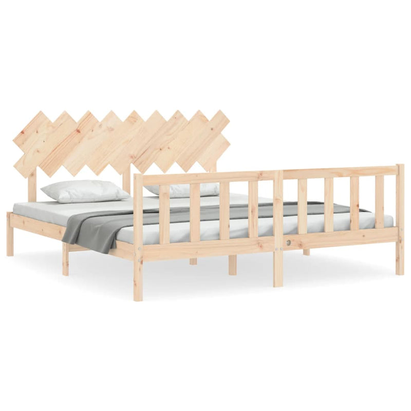 Bed Frame without Mattress 183x203 cm King Solid Wood Pine