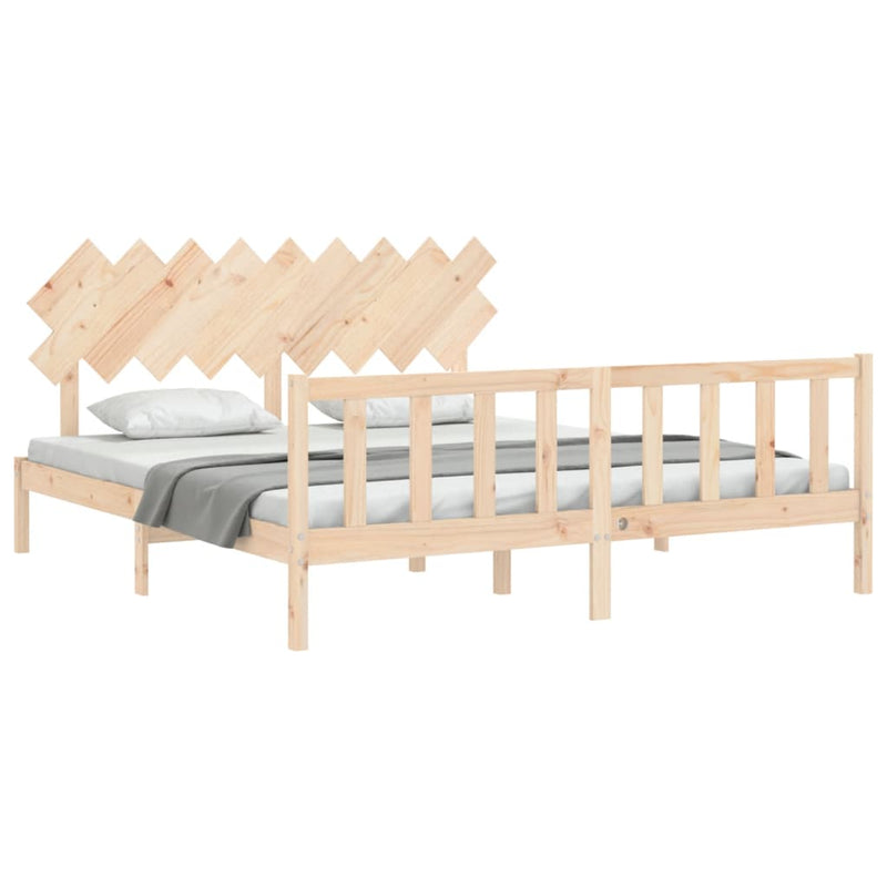 Bed Frame without Mattress 183x203 cm King Solid Wood Pine