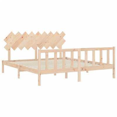 Bed Frame without Mattress 183x203 cm King Solid Wood Pine