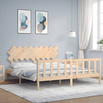 Bed Frame without Mattress 183x203 cm King Solid Wood Pine