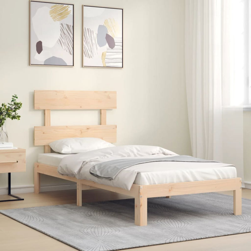 Bed Frame without Mattress 90x190 cm Solid Wood Pine