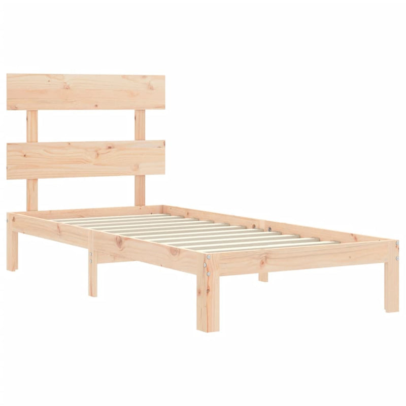 Bed Frame without Mattress 90x190 cm Solid Wood Pine