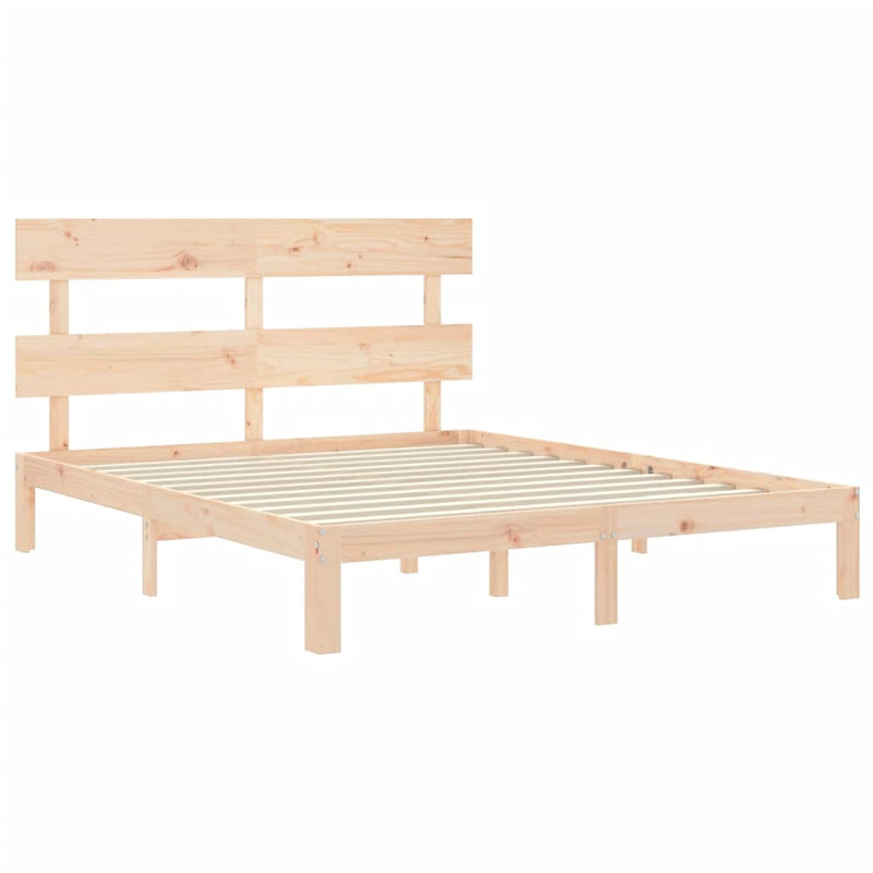 Bed Frame without Mattress 150x200 cm Solid Wood Pine