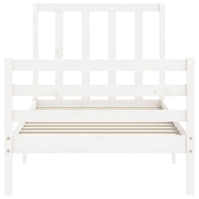 Bed Frame without Mattress White 90x190 cm Solid Wood Pine