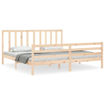 Bed Frame without Mattress 183x203 cm King Solid Wood Pine