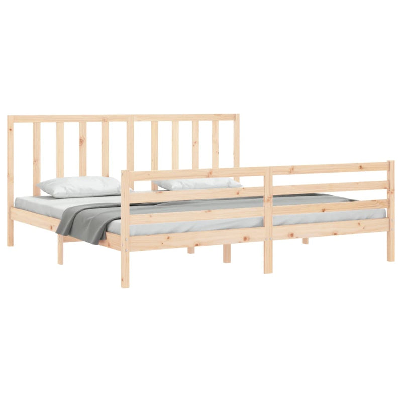 Bed Frame without Mattress 183x203 cm King Solid Wood Pine