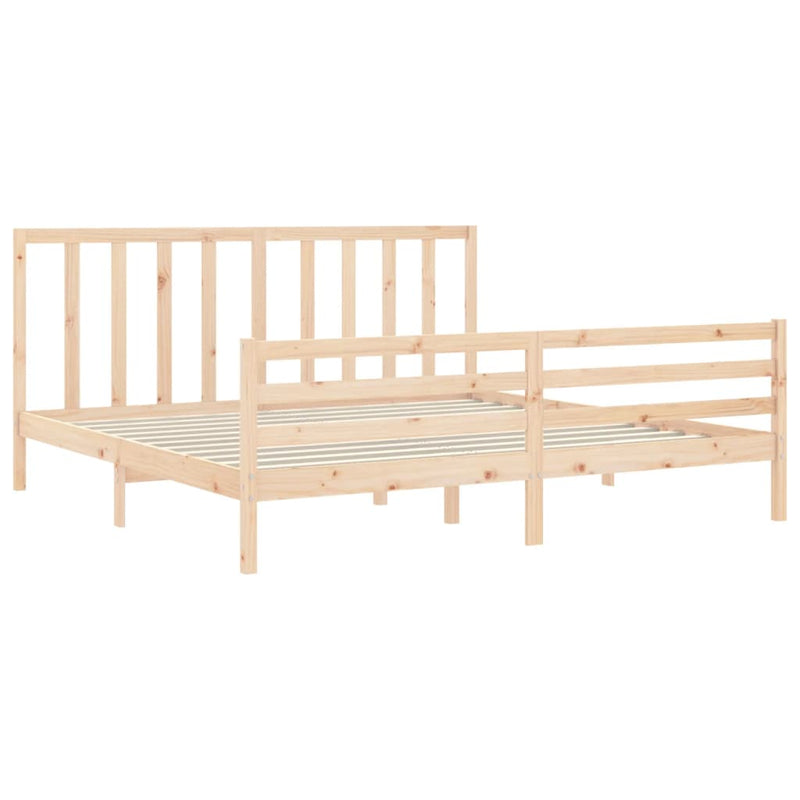 Bed Frame without Mattress 183x203 cm King Solid Wood Pine