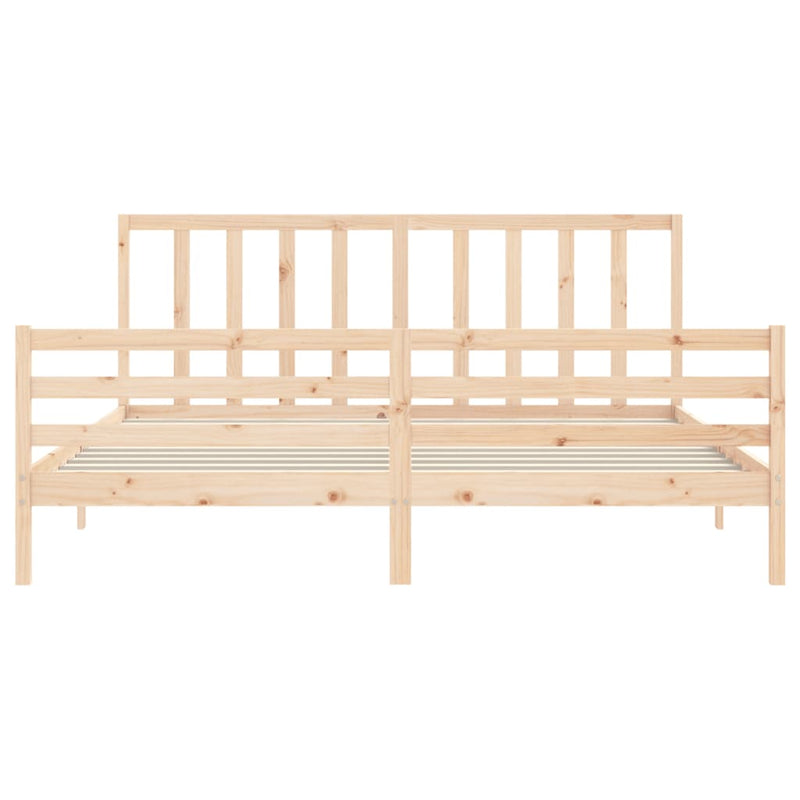 Bed Frame with Headboard 183x203 cm King Solid Wood