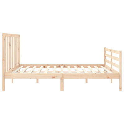 Bed Frame with Headboard 183x203 cm King Solid Wood