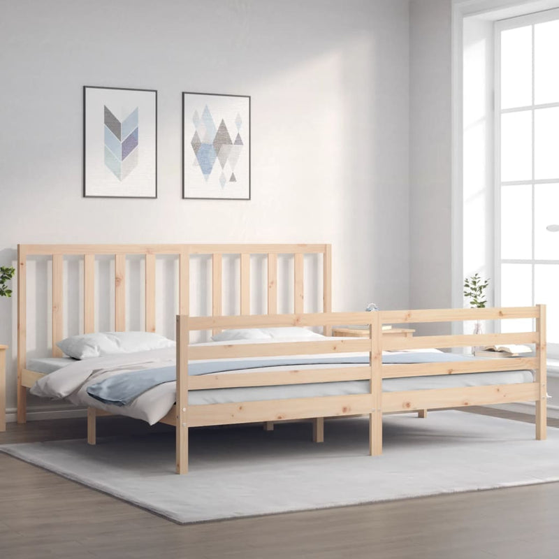 Bed Frame without Mattress 183x203 cm King Solid Wood Pine