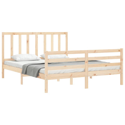 Bed Frame without Mattress 150x200 cm Solid Wood Pine