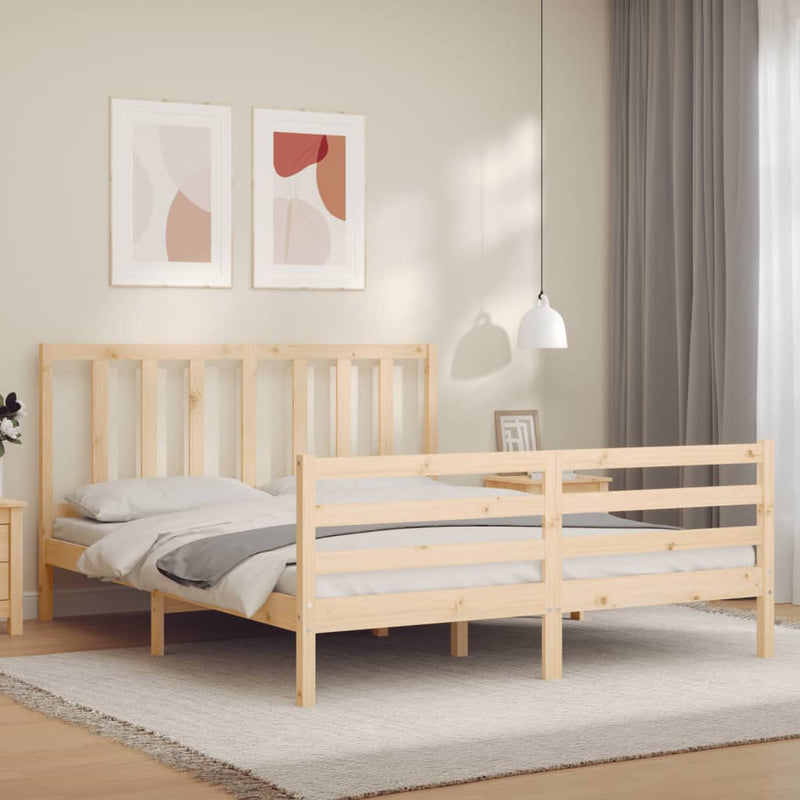 Bed Frame without Mattress 150x200 cm Solid Wood Pine