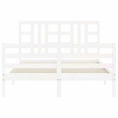 Bed Frame without Mattress White 135x190 cm Solid Wood Pine