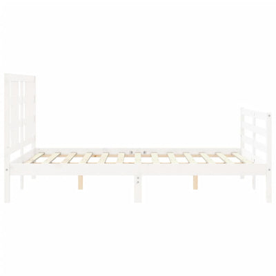 Bed Frame without Mattress White 135x190 cm Solid Wood Pine