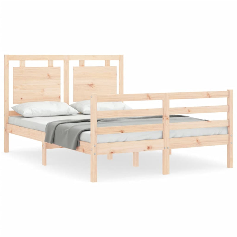 Bed Frame without Mattress 135x190 cm Solid Wood