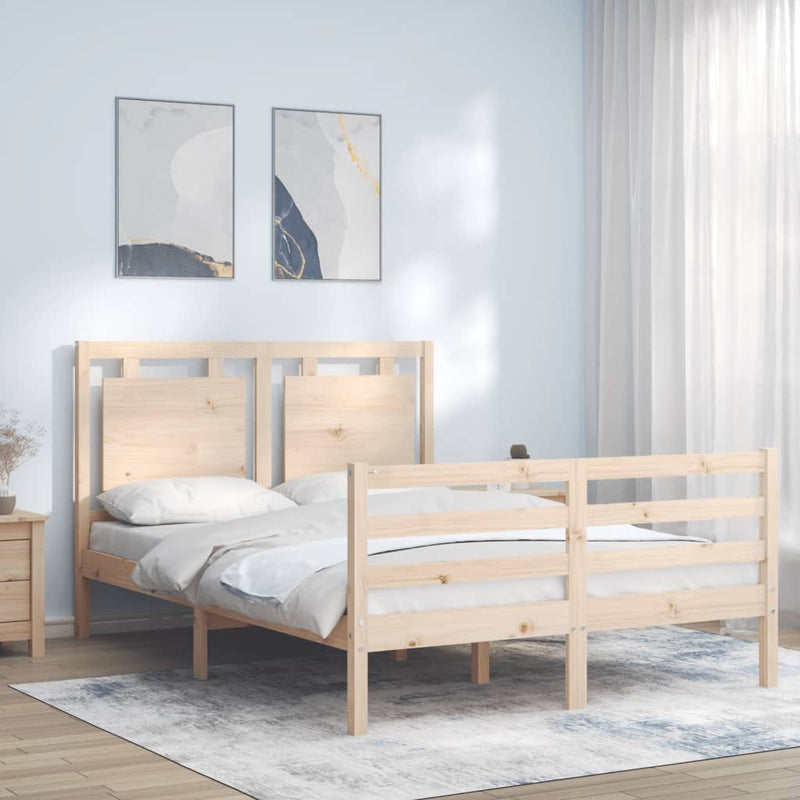 Bed Frame without Mattress 135x190 cm Solid Wood