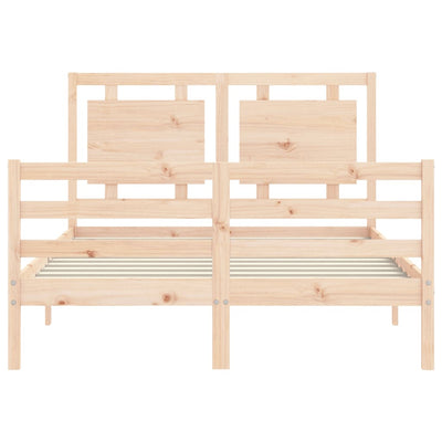 Bed Frame without Mattress 135x190 cm Solid Wood