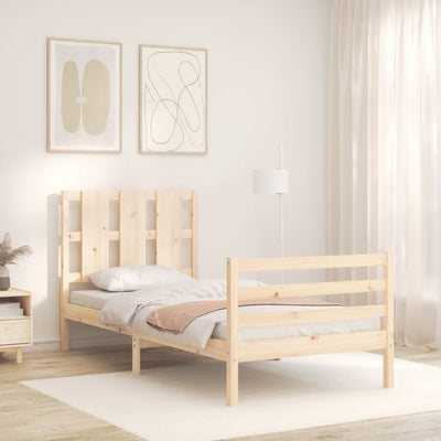 Bed Frame without Mattress 90x190 cm Solid Wood