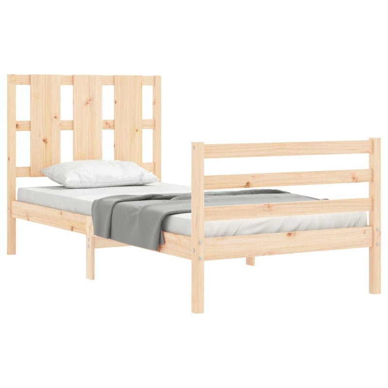 Bed Frame without Mattress 90x190 cm Solid Wood