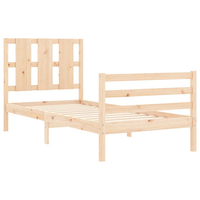 Bed Frame without Mattress 90x190 cm Solid Wood