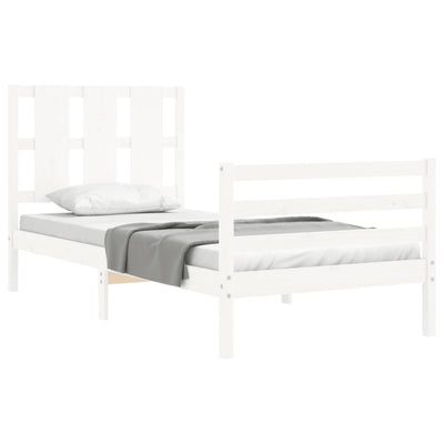 Bed Frame without Mattress White 90x190 cm Solid Wood