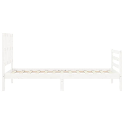 Bed Frame without Mattress White 90x190 cm Solid Wood