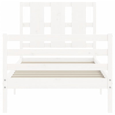 Bed Frame without Mattress White 90x190 cm Solid Wood