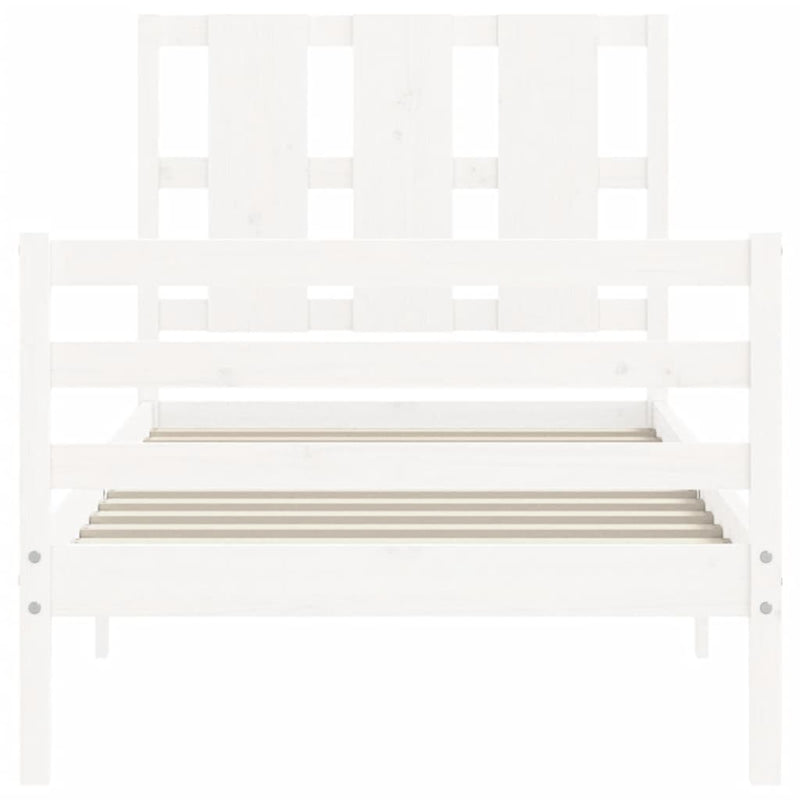 Bed Frame without Mattress White 90x190 cm Solid Wood