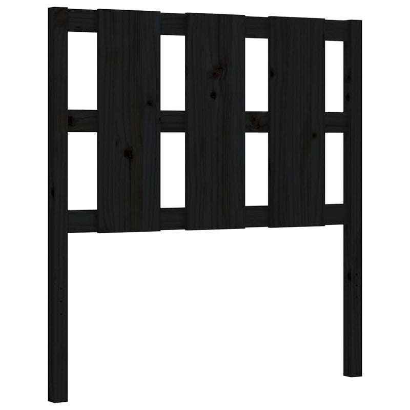 Bed Frame with Headboard Black 92x187 cm Single Size Solid Wood