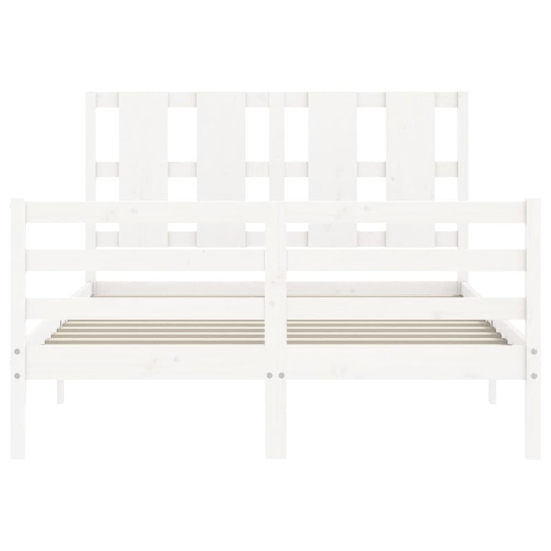 Bed Frame without Mattress White 135x190 cm Solid Wood