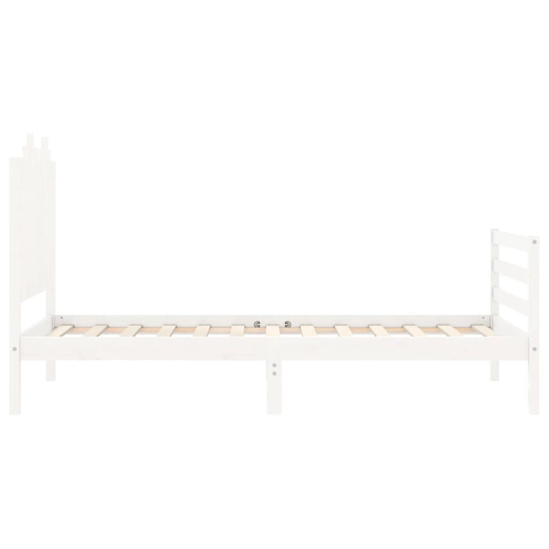 Bed Frame without Mattress White 90x190 cm Solid Wood