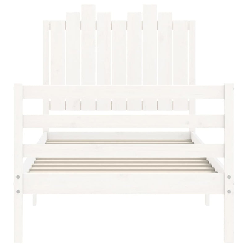 Bed Frame without Mattress White 90x190 cm Solid Wood