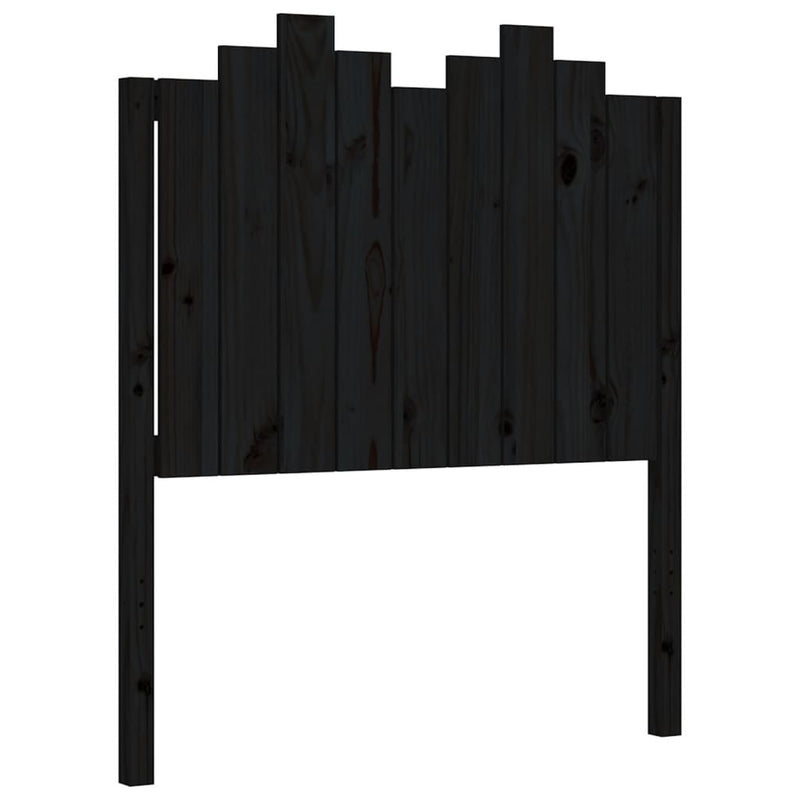 Bed Frame with Headboard Black 92x187 cm Single Size Solid Wood