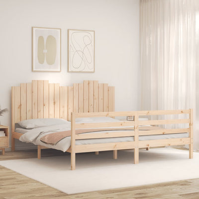 Bed Frame without Mattress 183x203 cm King Solid Wood