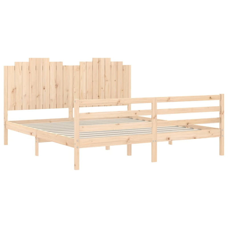 Bed Frame without Mattress 183x203 cm King Solid Wood