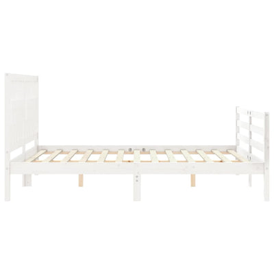 Bed Frame without Mattress White 150x200 cm Solid Wood