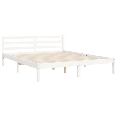 Bed Frame without Mattress White 150x200 cm Solid Wood