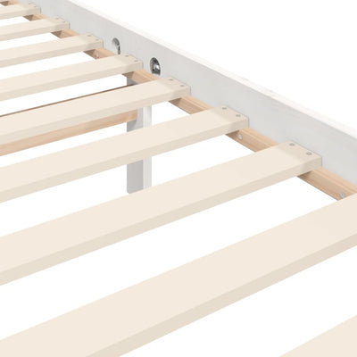 Bed Frame without Mattress White 150x200 cm Solid Wood