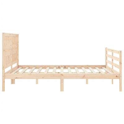 Bed Frame with Headboard 183x203 cm King Solid Wood