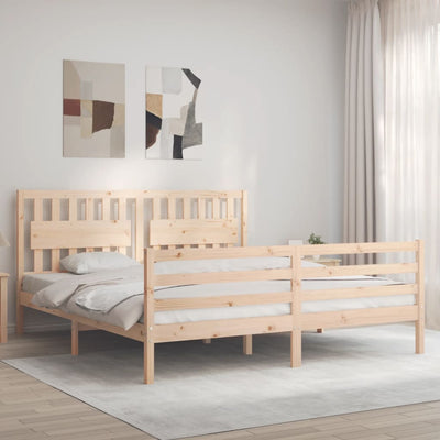 Bed Frame without Mattress 183x203 cm King Solid Wood