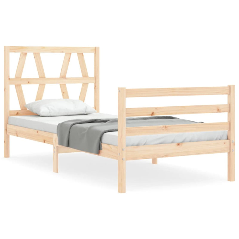 Bed Frame without Mattress 90x190 cm Solid Wood