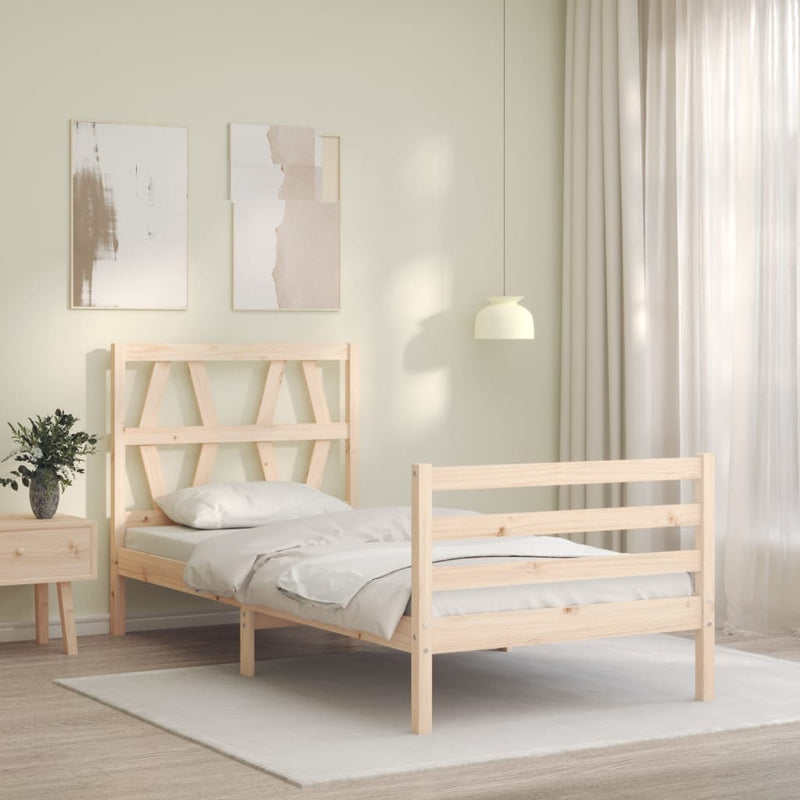 Bed Frame without Mattress 90x190 cm Solid Wood