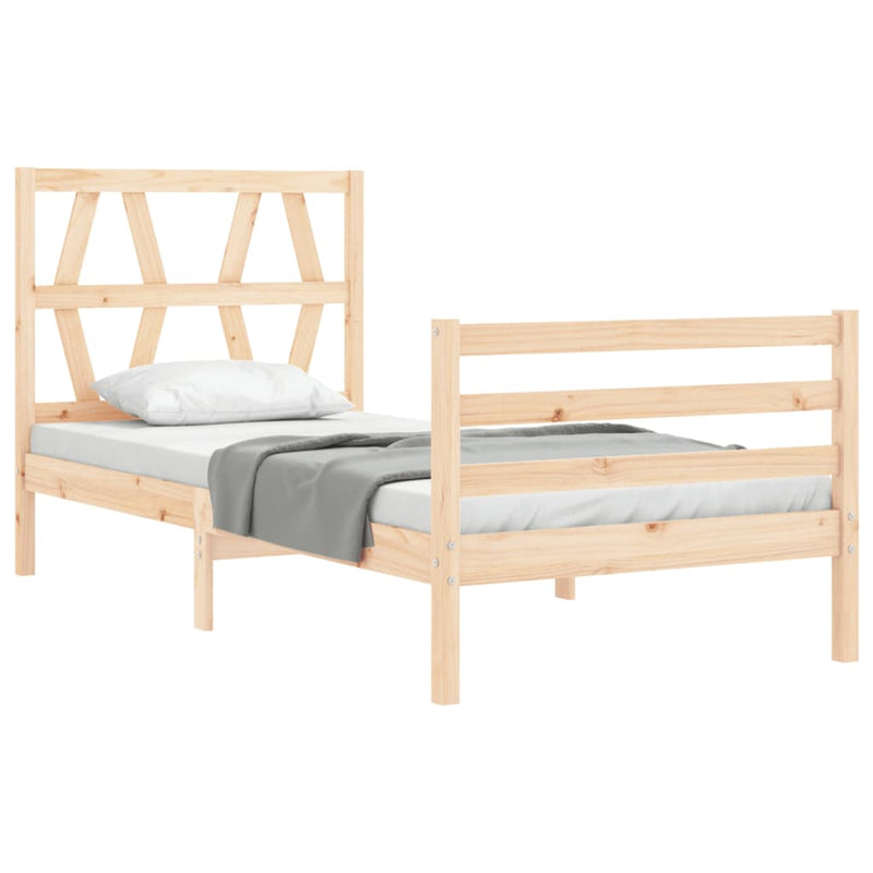 Bed Frame without Mattress 90x190 cm Solid Wood