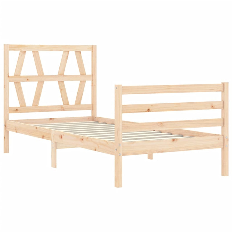 Bed Frame without Mattress 90x190 cm Solid Wood