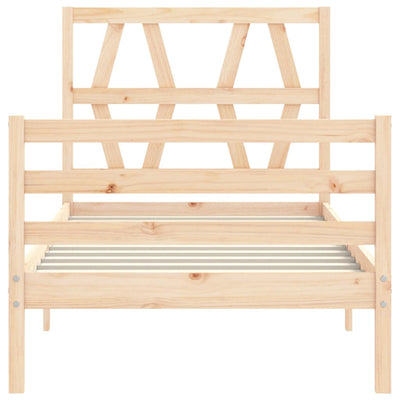 Bed Frame without Mattress 90x190 cm Solid Wood