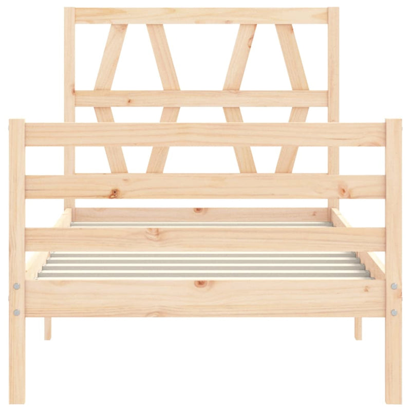 Bed Frame without Mattress 90x190 cm Solid Wood