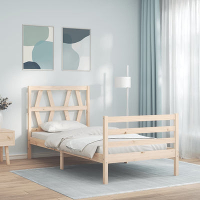 Bed Frame without Mattress 90x190 cm Solid Wood