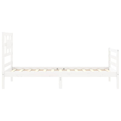 Bed Frame without Mattress White 90x190 cm Solid Wood