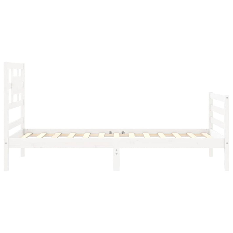 Bed Frame without Mattress White 90x190 cm Solid Wood