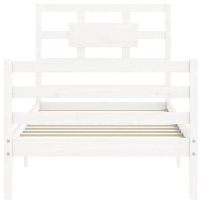 Bed Frame without Mattress White 90x190 cm Solid Wood